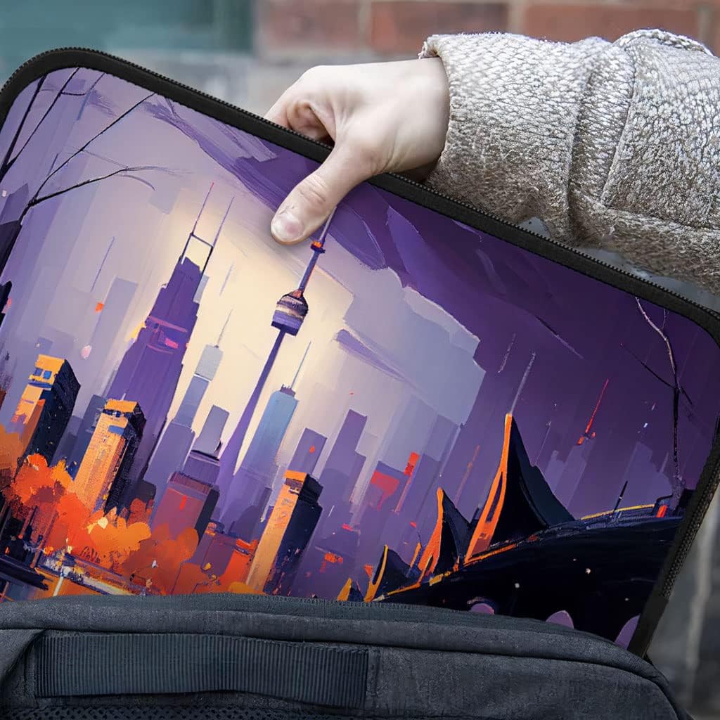 Girl Print iPad Sleeve - City Tablet Sleeve - Paint Carrying Case - 13 inches