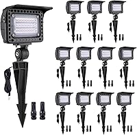 Vista 9 de Gardenreet Luz de Inundación LED de Bajo Voltaje - Luz de Lavado de Pared de Paisaje de 7W, 12V al Aire Libre, IP65 Impermeable, Ángulo Ajustable