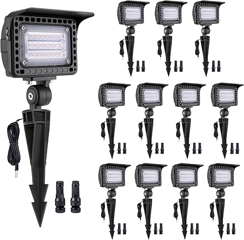 Gardenreet Luces LED de lavado de pared  Luz de inundación de paisaje de bajo voltaje, brillo y blanco cálido blanco frío ajustable, iluminación de