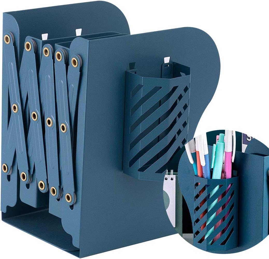 SIPLIV Retractable Bookends Come with Pen Holder - Image 5