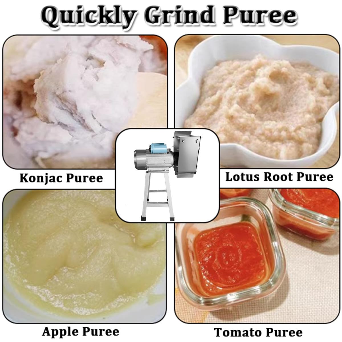 Kartoffelpresse aus Edelstahl, 1100 W, robust, für Gemüse und Obst, ideal für die Herstellung von Babynahrung