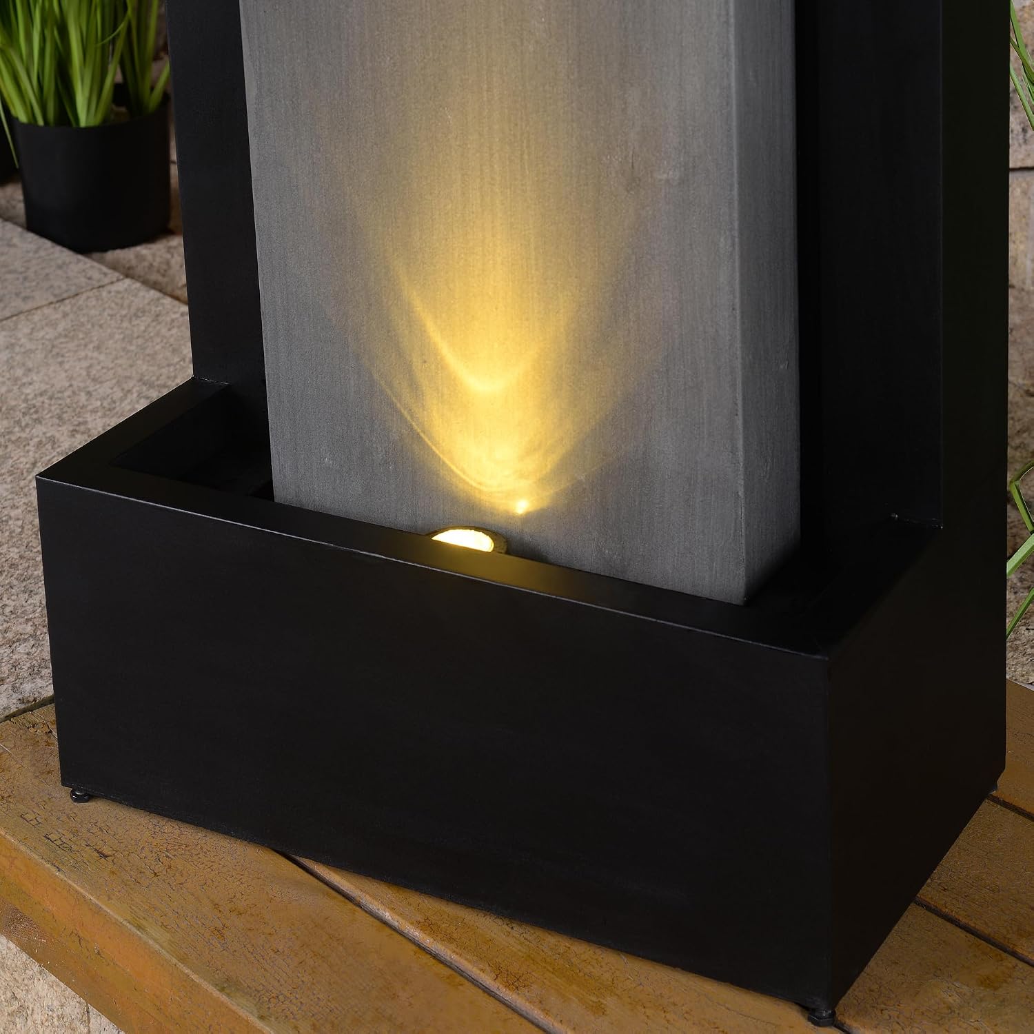 Zinc Metal Fountain with LED Lights - Serenity in Motion