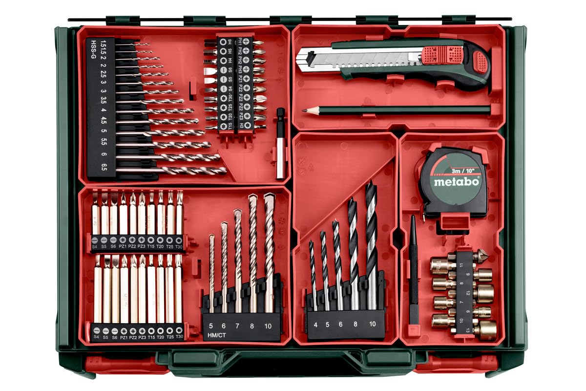 Metabo SB 18 L Set Akku-Schlagbohrschrauber – inkl. Akku (18V 2 x 2Ah LiPOWER Akkus, Bohrdurchmesser 13 mm/36 mm, Gewicht 1,6 kg) 614053710