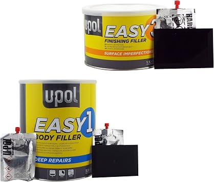 Easy One U-pol Car Body Polyester Filler 3L & Easy Three Ultra Smooth Finishing Stopper 1.1ltr