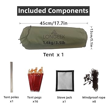 Amazon | Longeek キャンプ テントワンポール 4 季節のバック