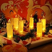 Vista 4 de 6 piezas de velas LED, velas sin llama que funcionan con pilas, velas falsas de pilar, velas artificiales para decoración para San Valentín, boda