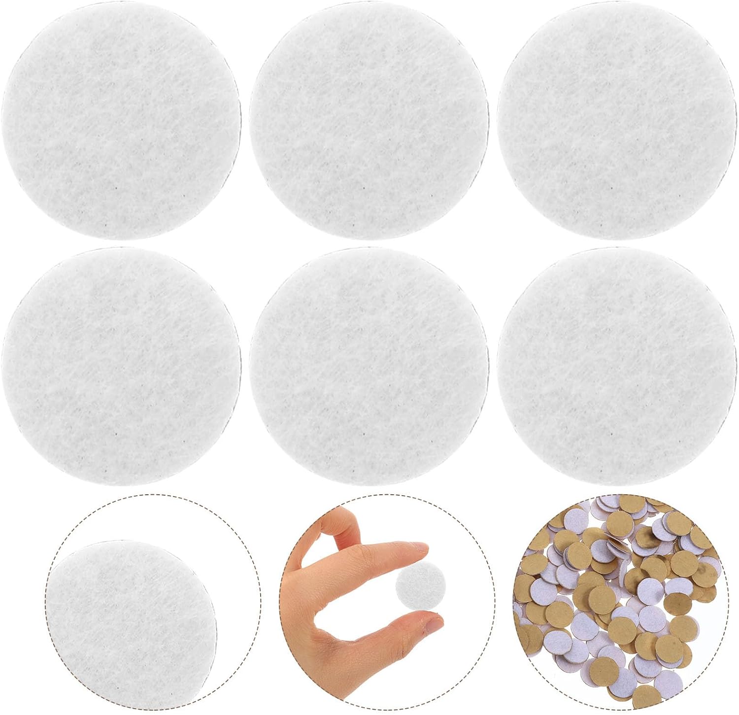 500 Pcs White Felt Circle Stickers for DIY Crafting Projects