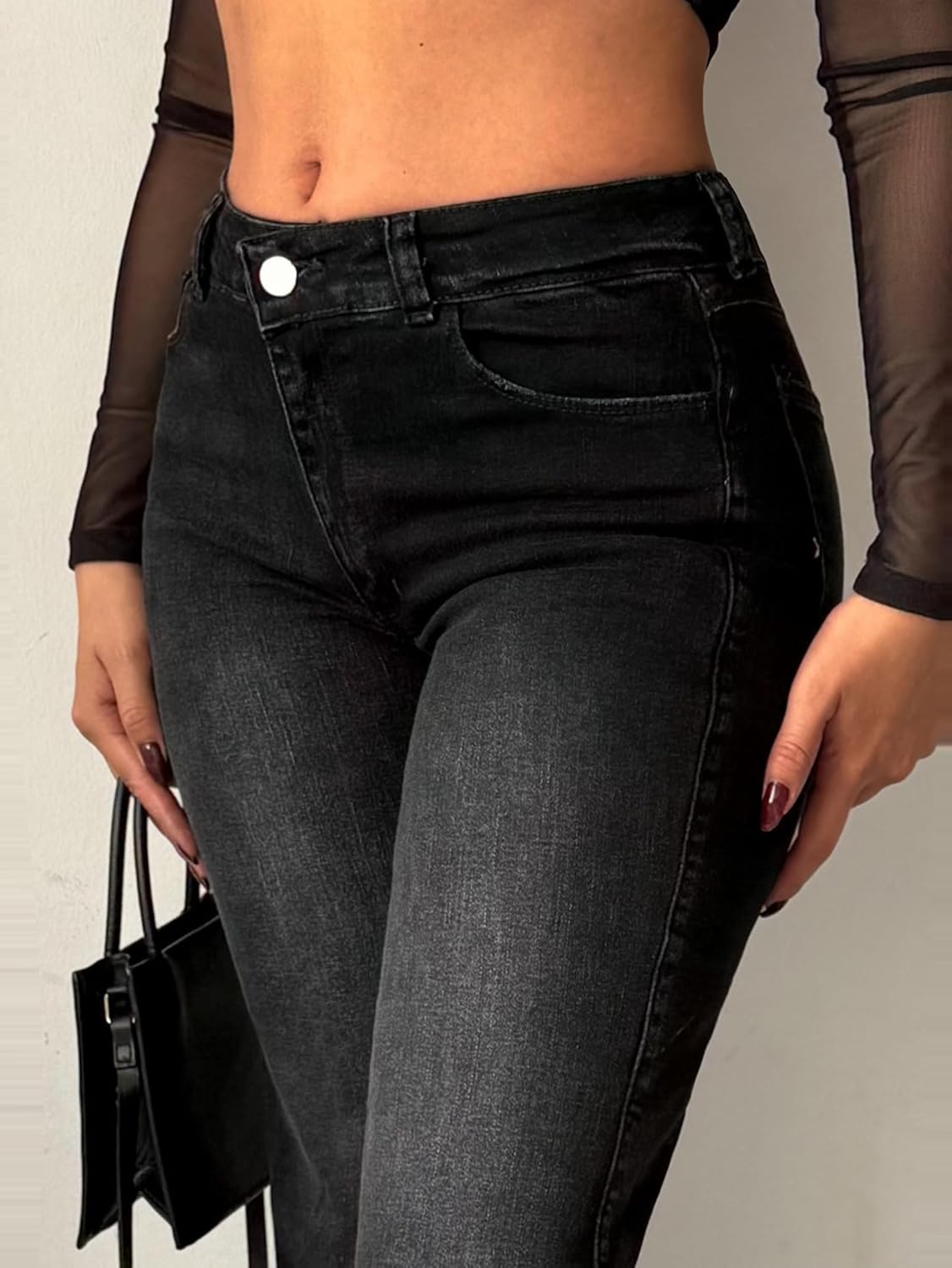 EMMIOL Women Bootcut Jeans Flare Jeans Mid-High Waisted Stretchy Jeans Trendy 90s Denim Pants - Image 3