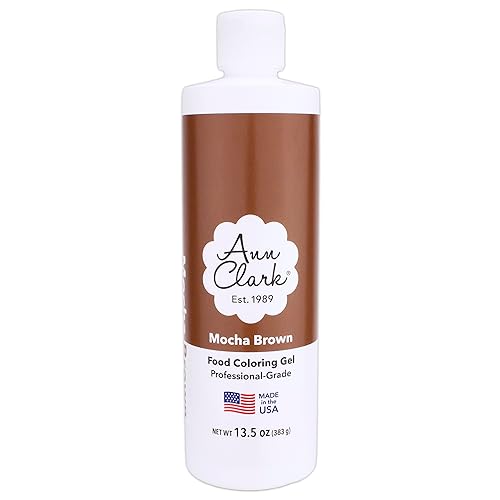 Ann Clark Mocha Brown Gel colorante alimentario extra grande 13.5 oz botella fabricada en Estados Unidos
