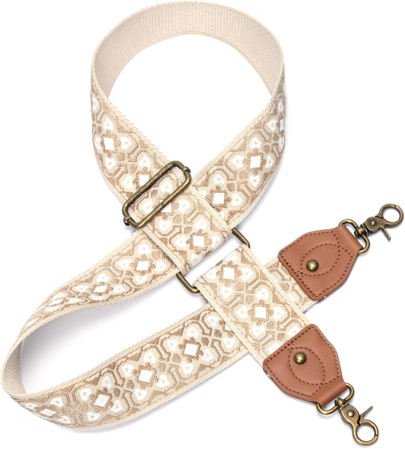 Purse Strap Replacement Crossbody Adjustable Bag Strap Retro Jacquard Embroidery Wide Shoulder Strap for Women Handbags