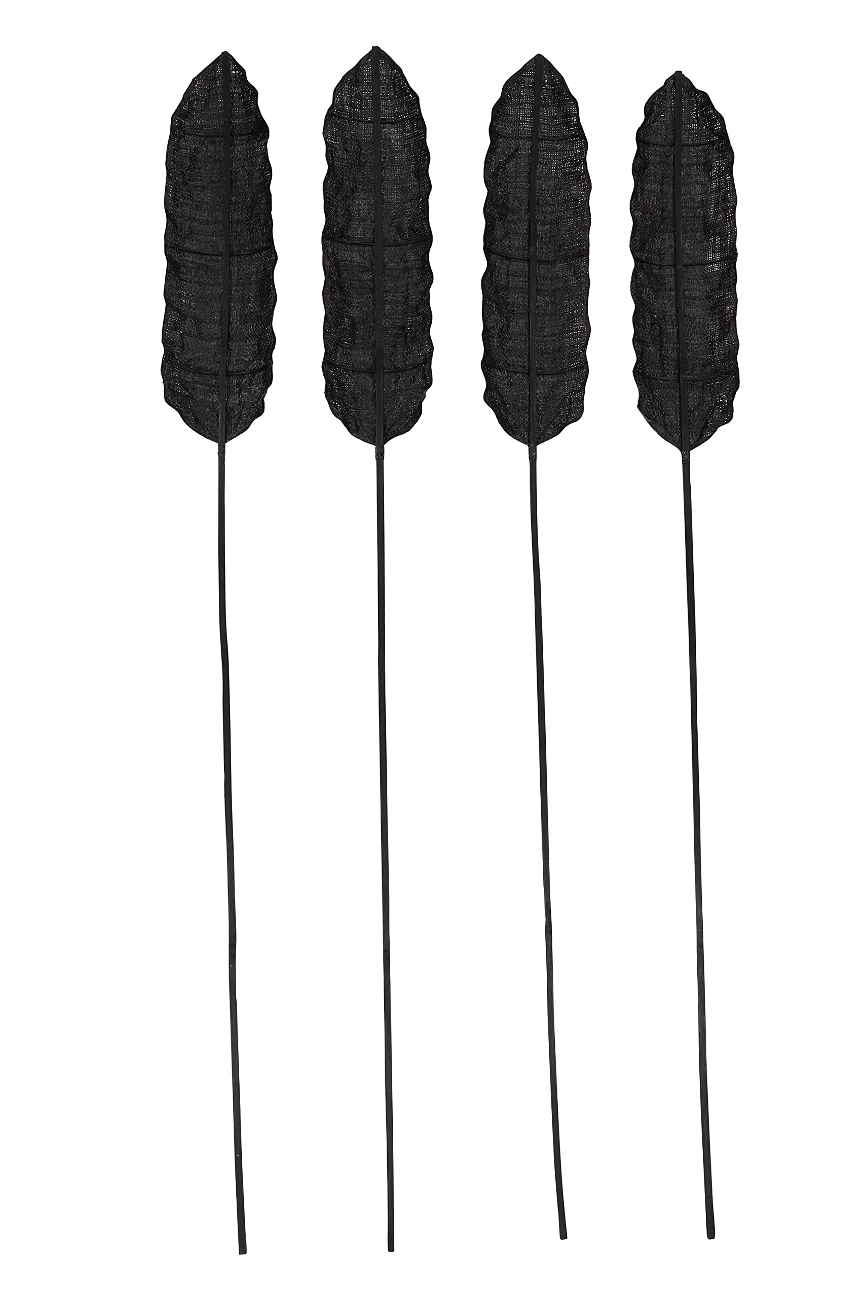 Deco 79 Eclectic Dried Plant Floral Natural Foliage, Set of 4 7"W, 78"H, Black