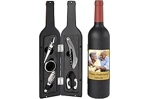 Let's Make Memories Personalized Photo 5-Piece Wine Tool Set: Wine Bottle Opener, Gold