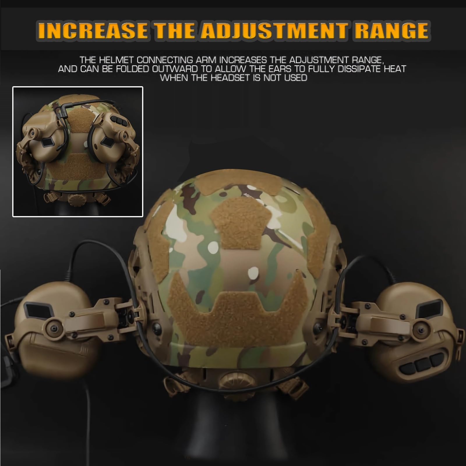 Zestaw Adapterów Do Hełmów Taktycznych ARC Rail, Zestaw Montażowy Do Szyny Z Obrotem 360° Do Gier Airsoft, Ochrona Słuchu, Akcesoria Do Montażu Na Hełmie