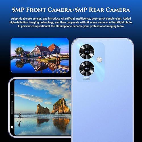 Miniatura 4 de Note 60 Teléfonos móviles, pantalla HD de 5.0 pulgadas, cámara dual SIM dual, 16 GB de ROM Ampliable hasta 128 GB, compatible con WiFiBluetoothGPS,