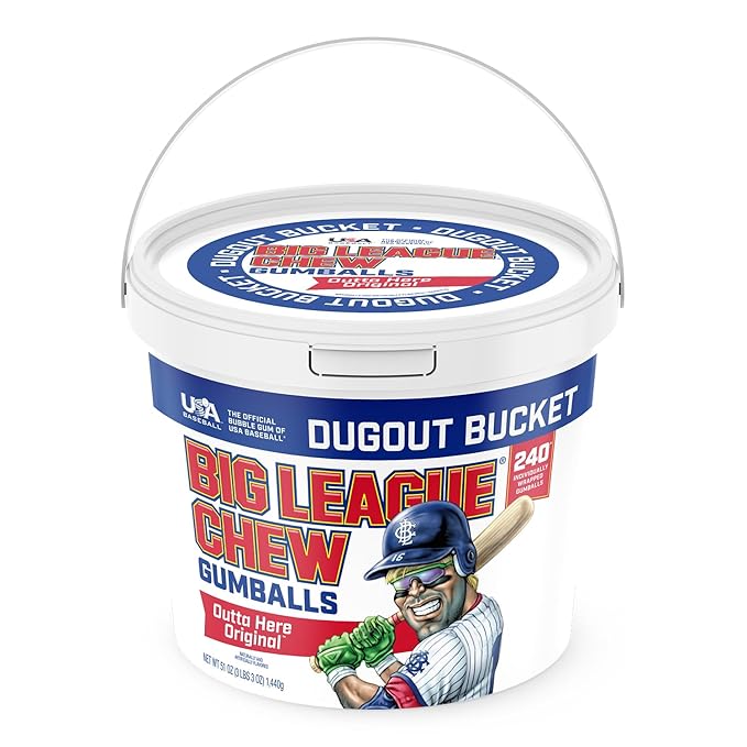 Big League Chew Chicle Original y Cubo de 80 Gumballs miniatura 3