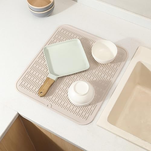 Miniatura 217 de Tapete de silicona para secado de platos para múltiples usos, fácil de limpiar, ecológico, resistente al calor, tapete de silicona para encimera