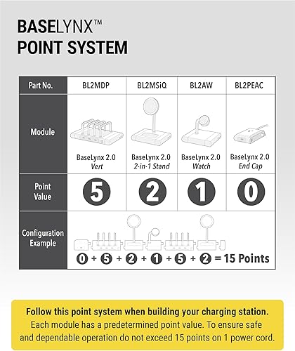 Miniatura 8 de Scosche BL2MD BaseLynx 2.0 Vert, estación de carga vertical USB-C de 60 W para múltiples dispositivos, organizador de cargador con 3 puertos de