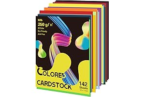 Premium Quality Colored Cardstock Ream - 142 Sheets of Vibrant Hues for Endless Creativity