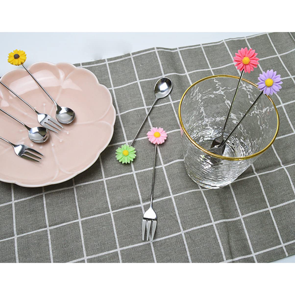 MAGICLULU 3 Pièces Fourchettes à Dessert Fourchettes à Gâteau Accessoires de Fête pour Maison Banquets et Bars Couleur Aléatoire