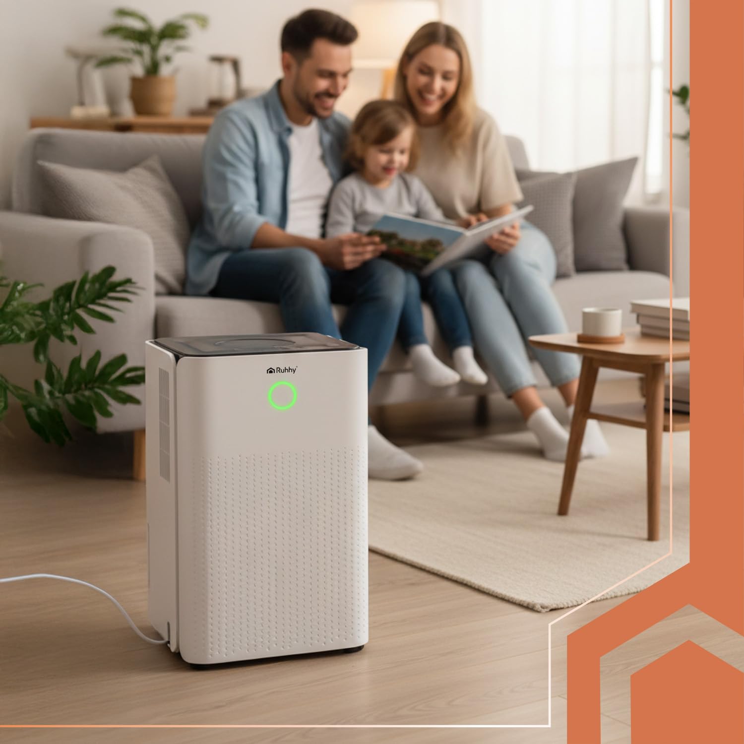 RUHHY Deumidificatore 12 l/24 h con WiFi e igrostato – 38 dB silenzioso, auto/continuo, timer 0 – 24 ore, serbatoio 2 l + connettore tubo, auto sbrinamento, ruote e maniglie, per casa, cantina