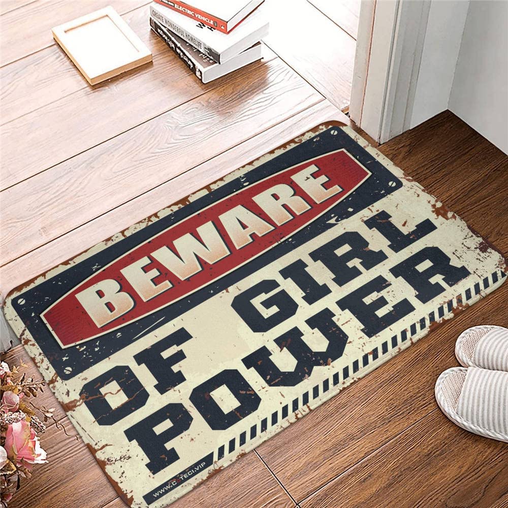 Tapis d'extérieur 65 x 90 cm Beware of Girl Power paillasson entrée terrasse COTECI