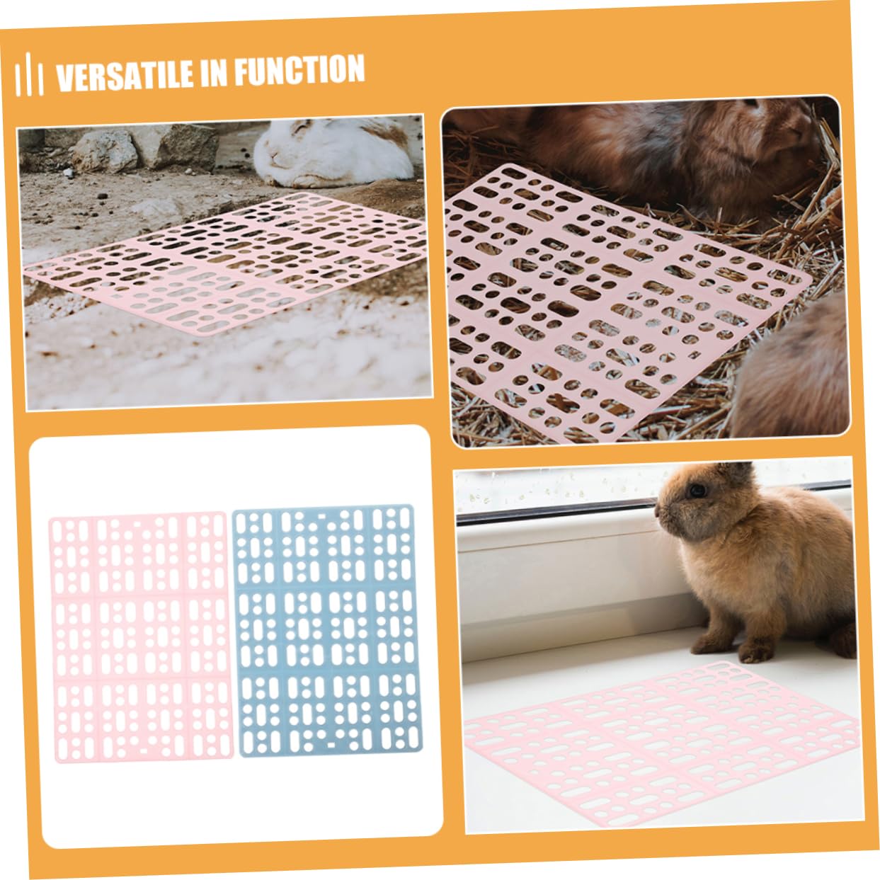 Happyyami -Pack Kaninchenkäfigmatte aus Abs mit Kunststofffüßen 6 Stück Pflegeleicht Pfotenschutz für Ratten und Hamster Hasenstall Zubehör Draußen