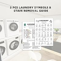 Vista 4 de Noare Letrero de símbolos de lavandería y guía de eliminación de manchas, hoja de trucos para decoración de pared de habitación, 8 x 11.8 pulgadas