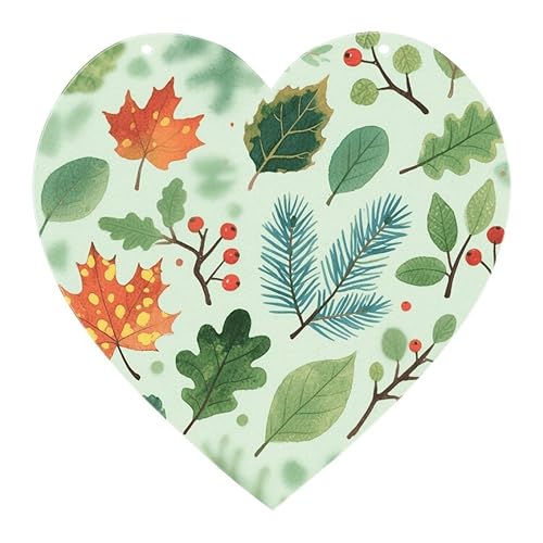 Forest-Like Leaves Window Hangings-Heart-Shaped(8 * 8 Inch),Living Room Bedroom Wall