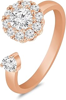 ZAVYA 925 Sterling Silver Heart CZ Ring | Gift for Women &amp; Girls | With Certificate of Authenticity and 925 Hallmark