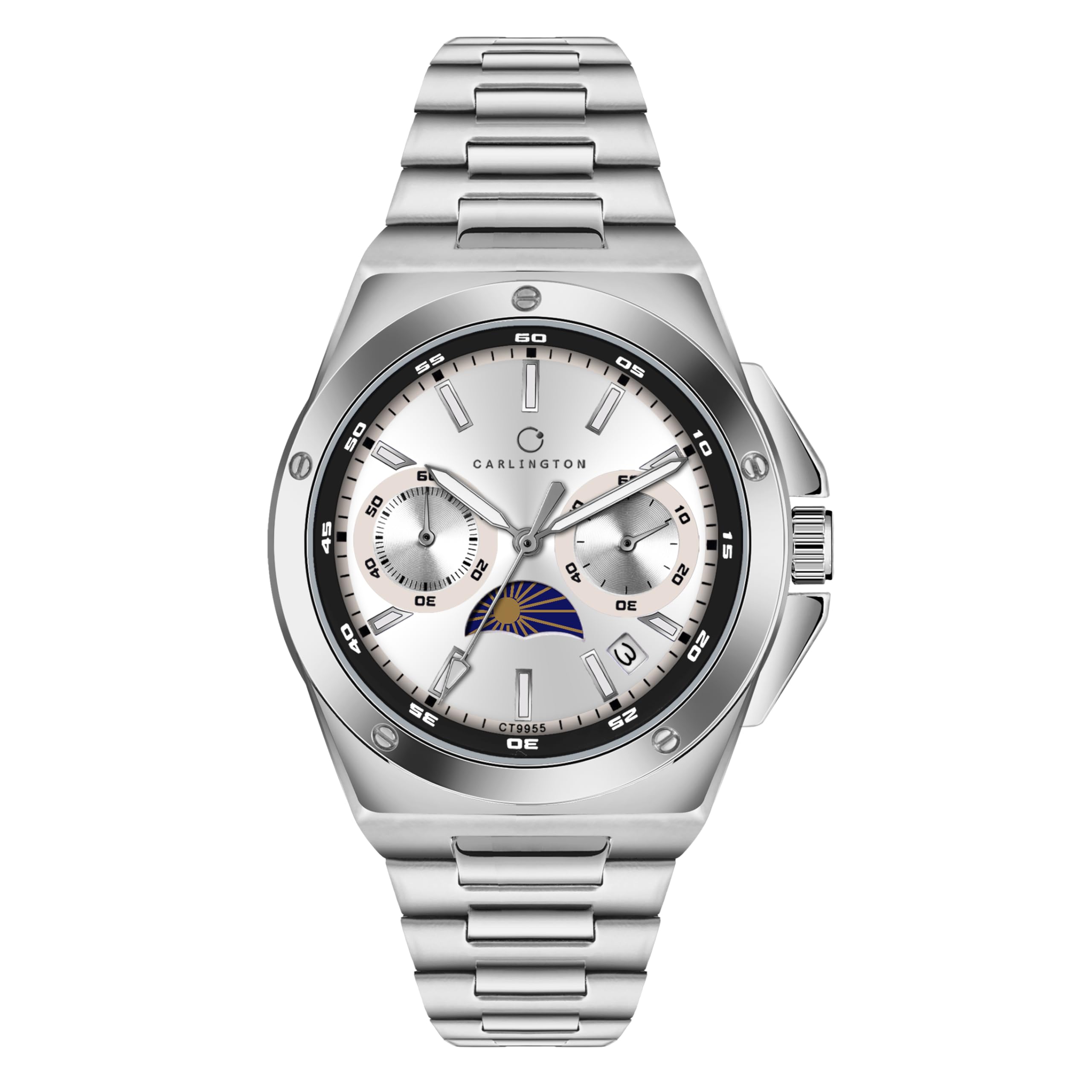 Buy Carlington Men Silver Band Legacy Series Analog Wrist Watches