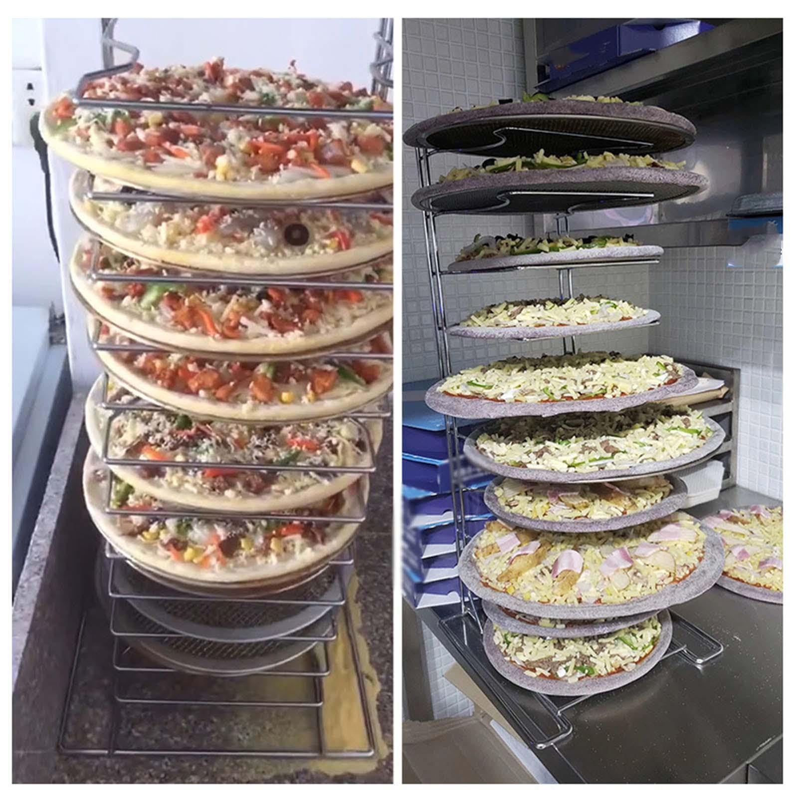 Pizzarost, Kühlgestell, Tragbar, Mehrzweck Pizzaständer, Pizzahalter für Camping, Pizzerien, Catering Restaurants, sechsschichtig