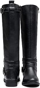 Amazon.com | Vepose Women's Riding Knee High Boots, Black