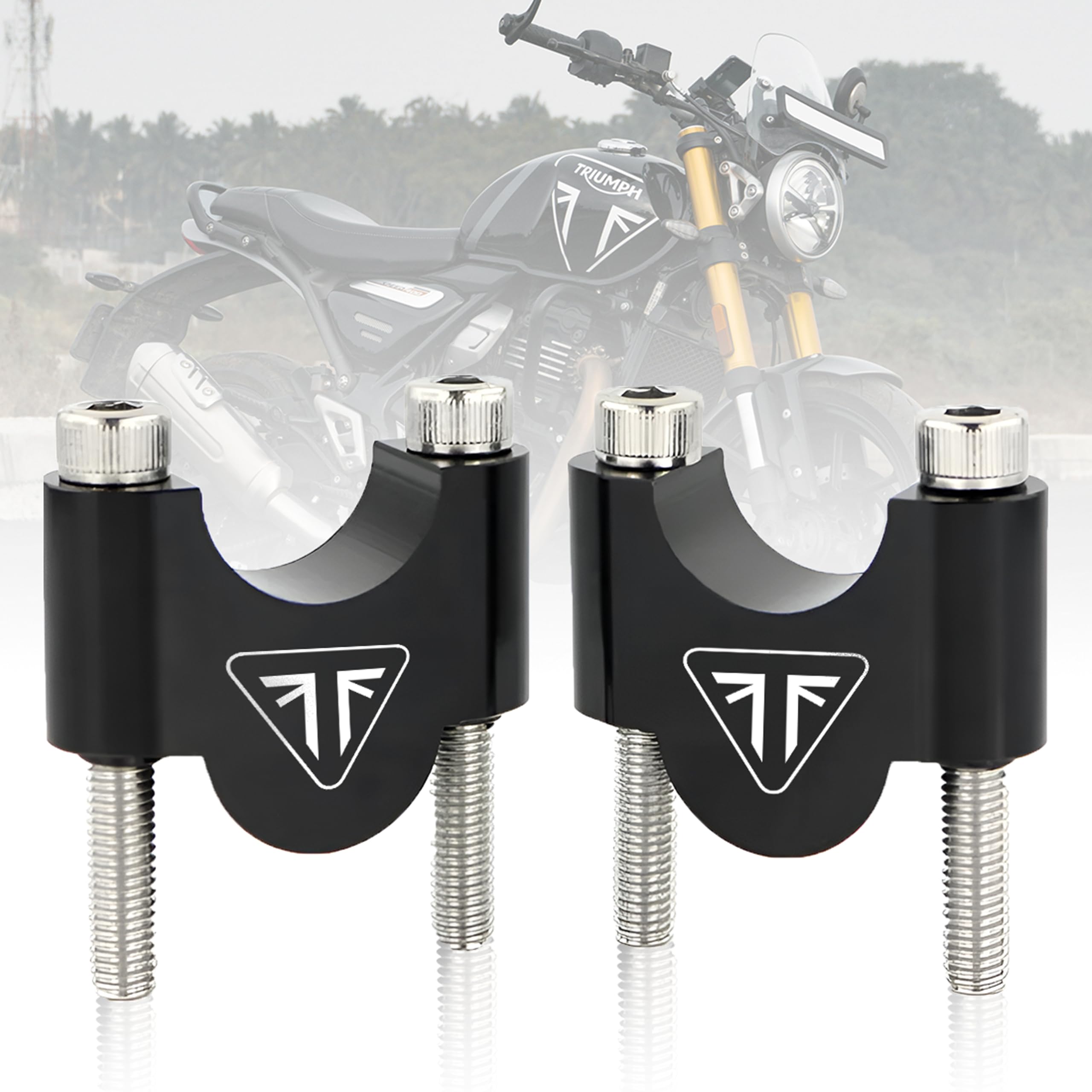 Bike Handlebar Riser Kit | Handle Height Raiser Clamp For Comfort & Control Compatible With Triumph Speed 400 bikes-picture-38