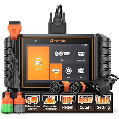 FOXWELL HD500 Heavy Duty Truck Scanner - Diesel Scanner with DPF Regen/Injector Cutoff/Limit Setting, Full System Diesel Diagnostic Scan Tool for Cummins, Detroit, Caterpillar, Paccar & Pickup Trucks