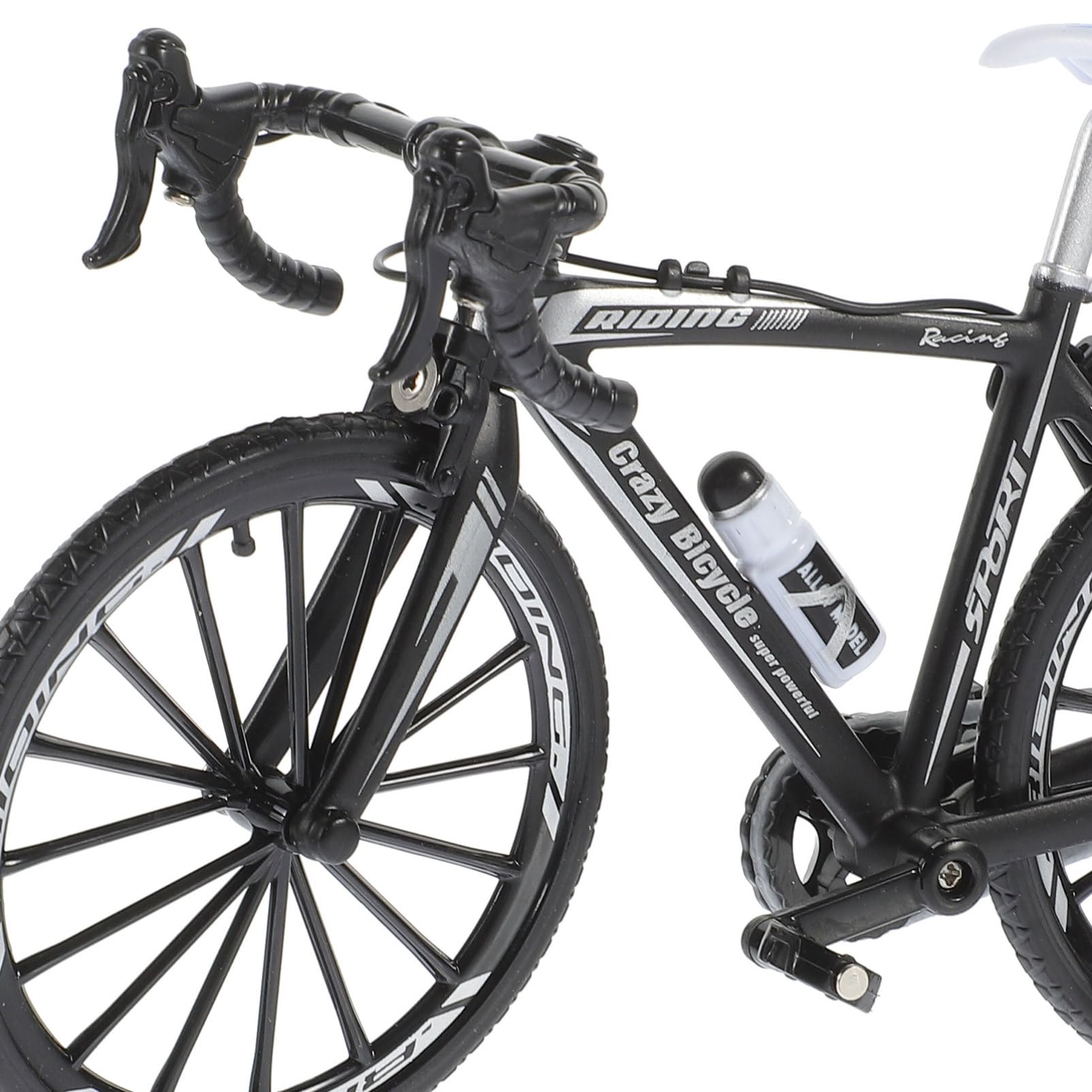 Toyvian Modèle de Vélo Miniature 1: 10 en Alliage Métal Plastique Noir | Décoration et Collection, Usage Maison ou Bureau, Style Créatif Unique, Forme Guidon Incurvé