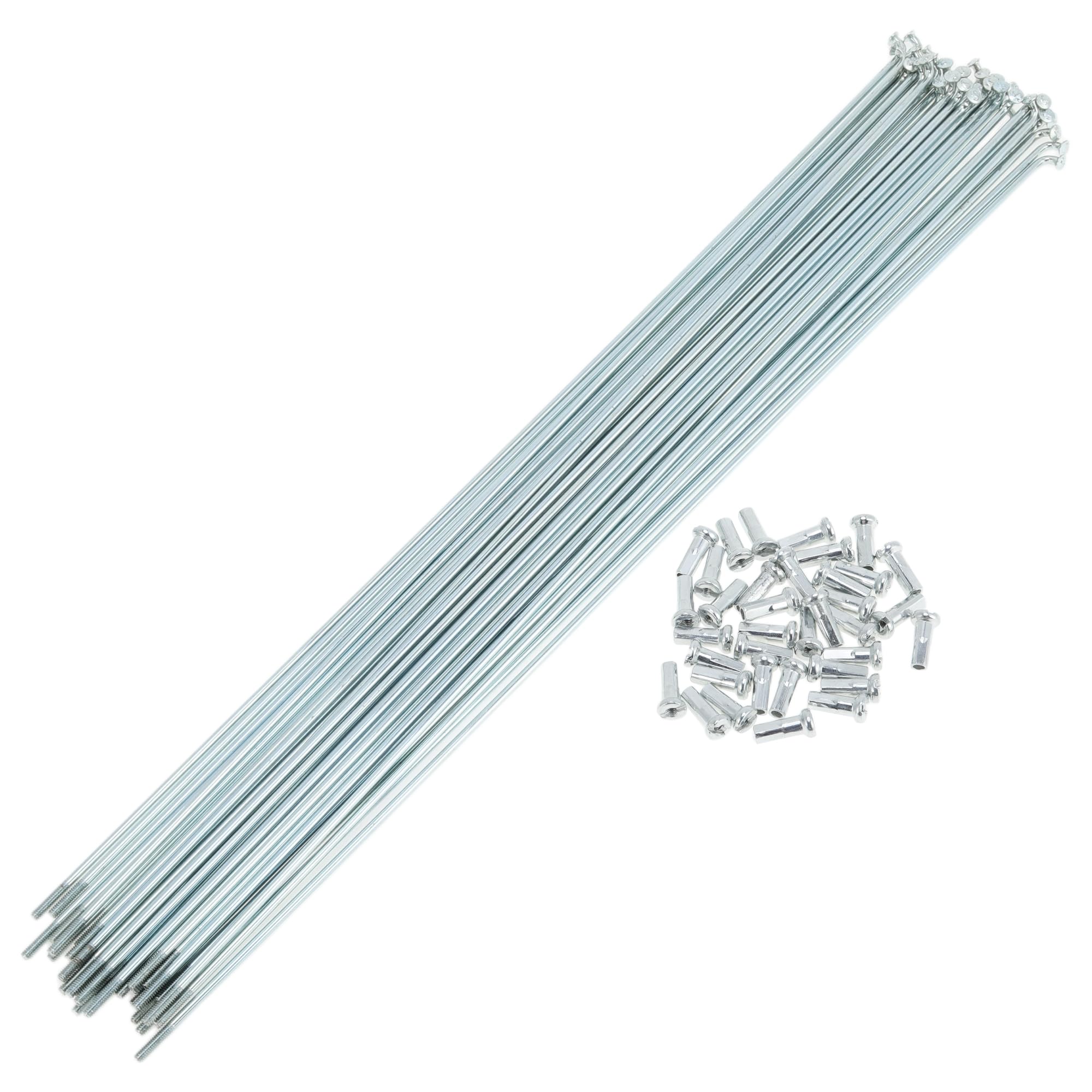 A ABSOPRO 36 Set 14G Bicycle Spokes 293mm Bike Wheel Spokes Galvanized Carbon Steel Silver Tone