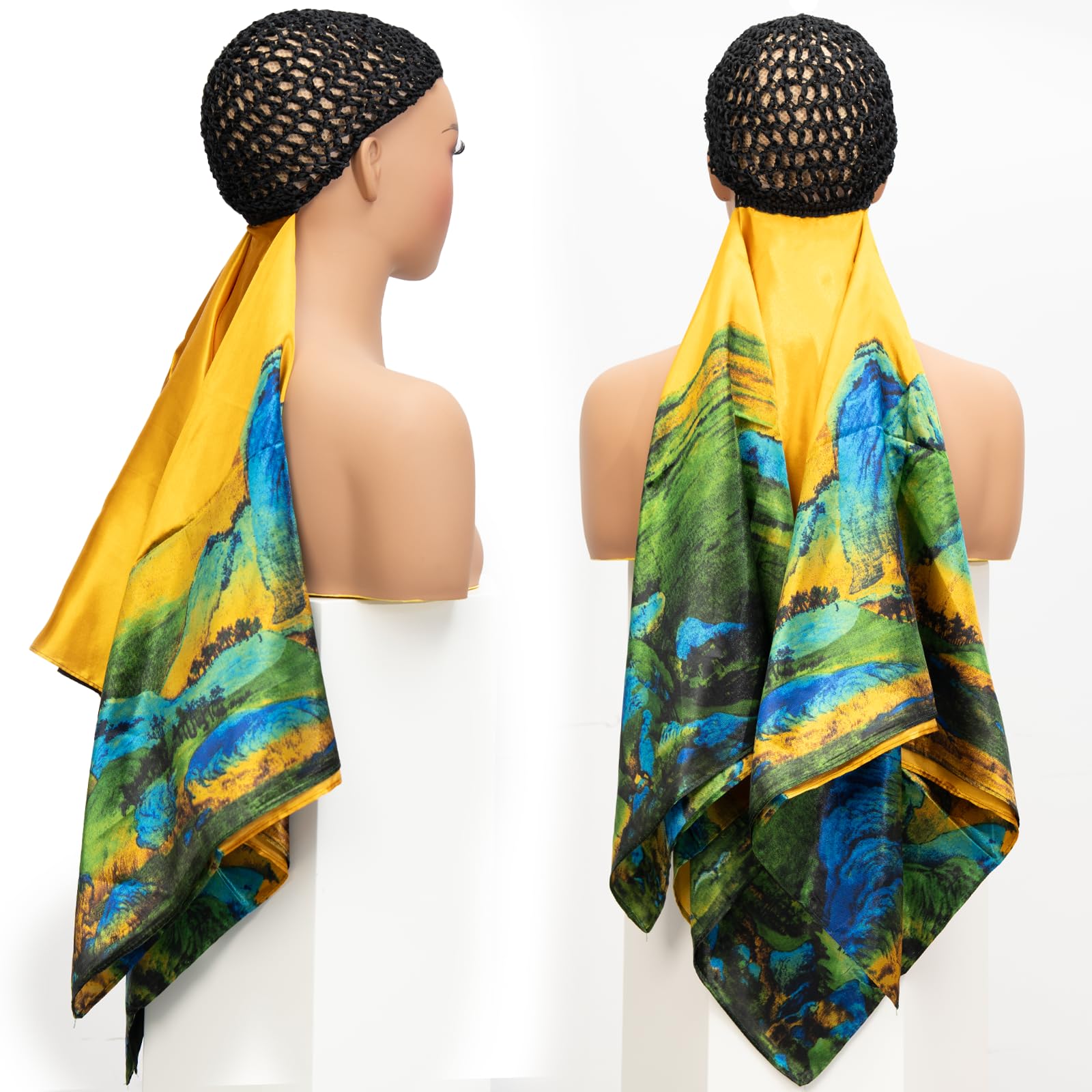 Amazon.com : ROSEBONY Wrap Cap Hair Net with Scarf, Heatless Silk