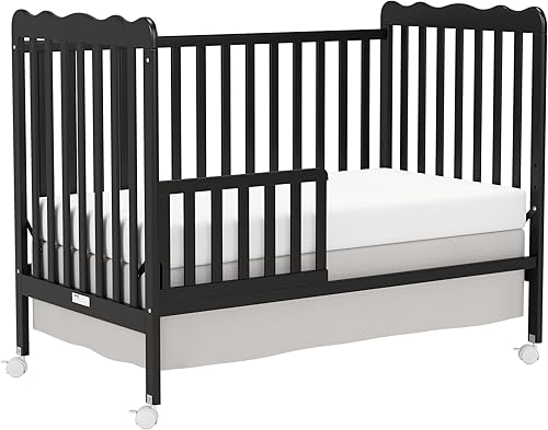 Miniatura 8 de Cuna convertible 4 en 1 para bebé, cunas de madera que se convierten en cama y sofá cama para niños pequeños, 3 bases ajustables, acabados no