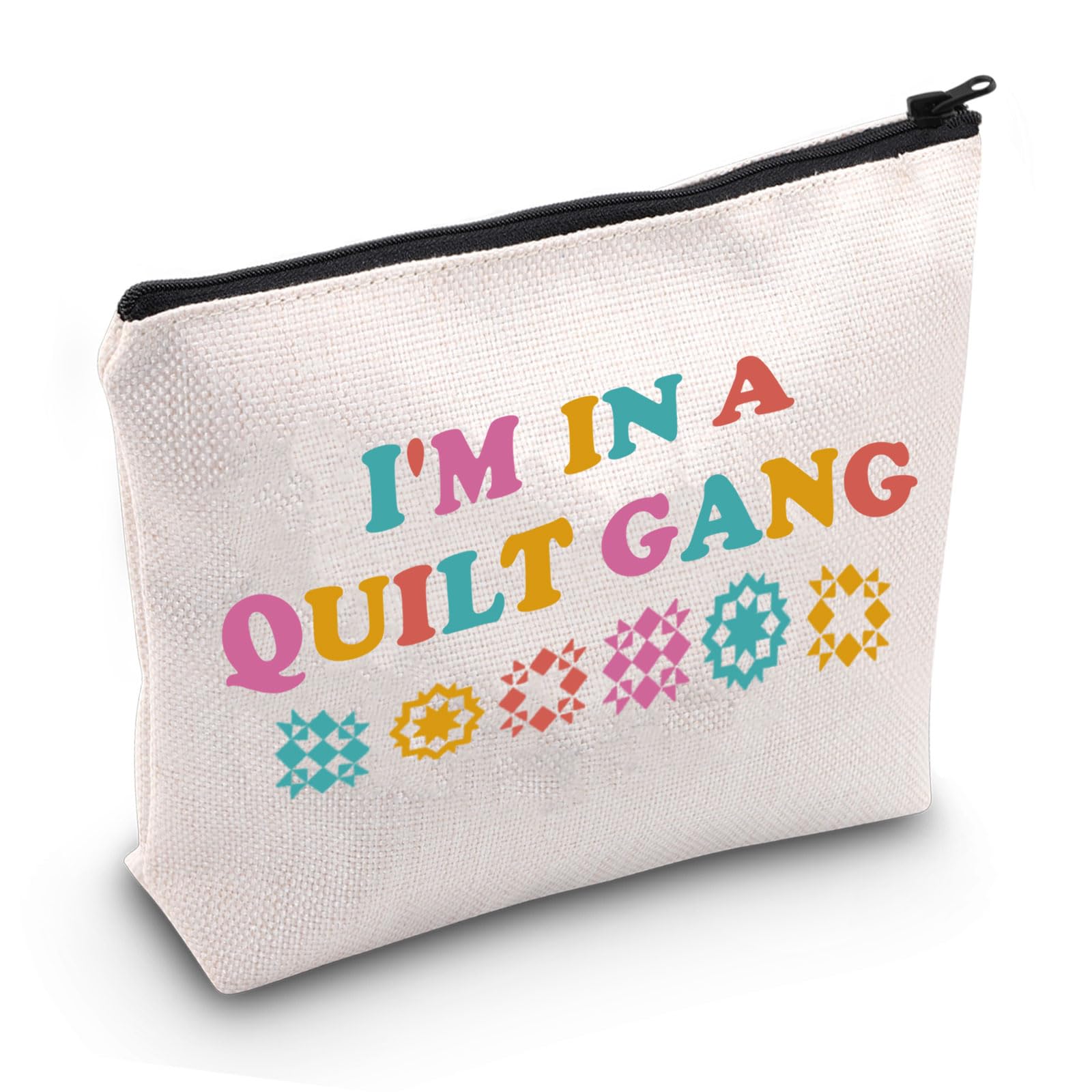 JXGZSO Quilt Theme Gift I'm In A Quilt Gang Pouch Bag Quilt Retreat Gift Quilty BFF Gift Quilter Gift Sewing Sisters Gift (Quilt Gang Bag)