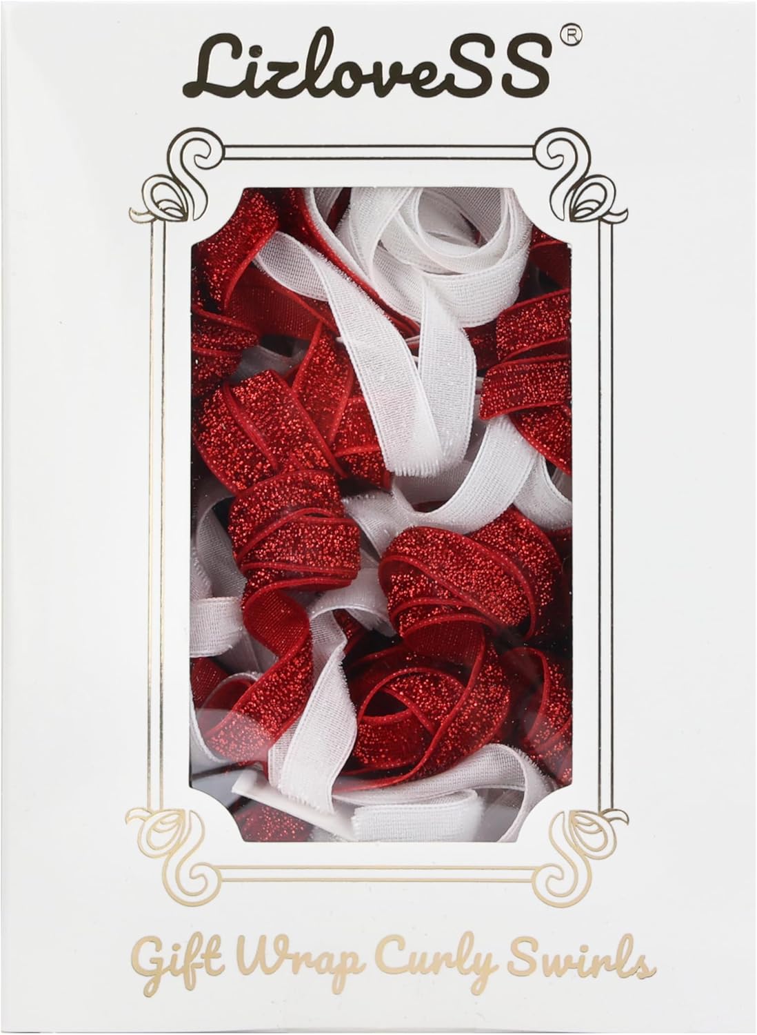 6" Metallic Glitter Red and White Self Adhesive Curly Ribbon Gift Wrap Bows for Christmas, Holiday, Birthday, Wedding, Presents, Party Favors Decorations 6-Count - Image 8