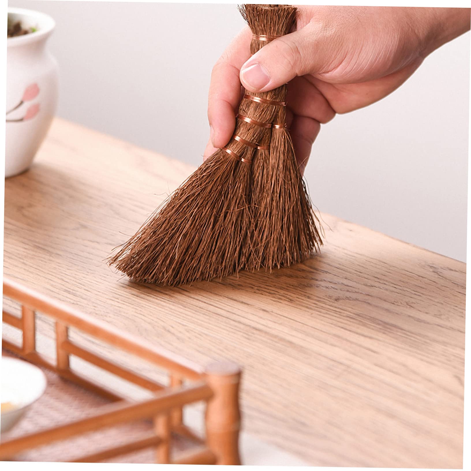 minkissy Household Cleaning Brushes Mini Broom Small Natural Material Home Use Broom