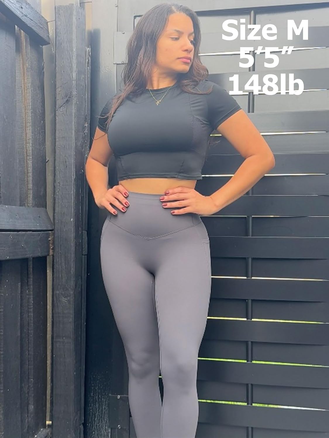 Butt Lifting Leggings with Pocket for Women 25" High Waisted Tummy Control Squat-Proof Compression Womens Leggings - Image 5