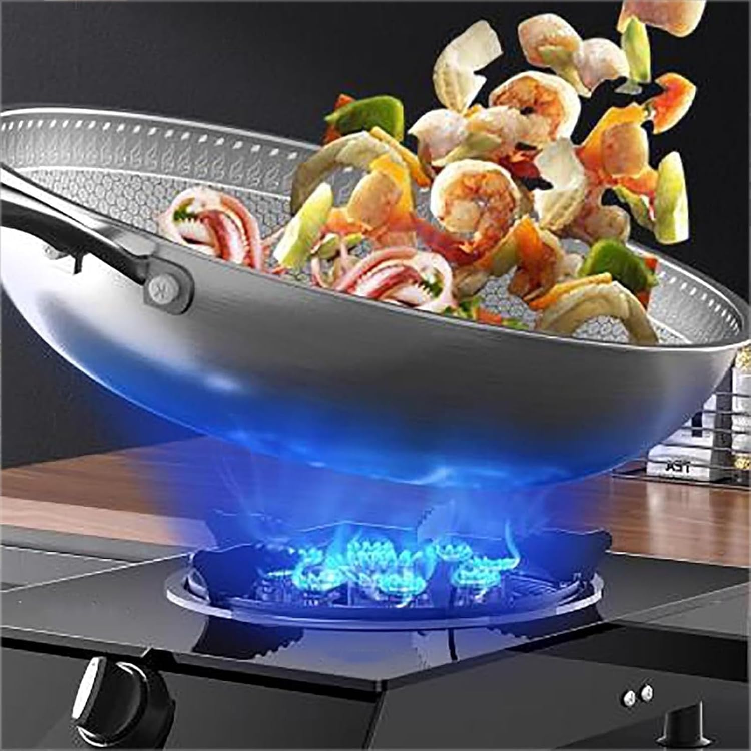 Outdoor Gas Stove - Single Burner Hob Table, Multi-level Adjustment Ranges, Tempered Glass Camping, for Caravan Freestanding Cooktop(A3.6kw,NG)