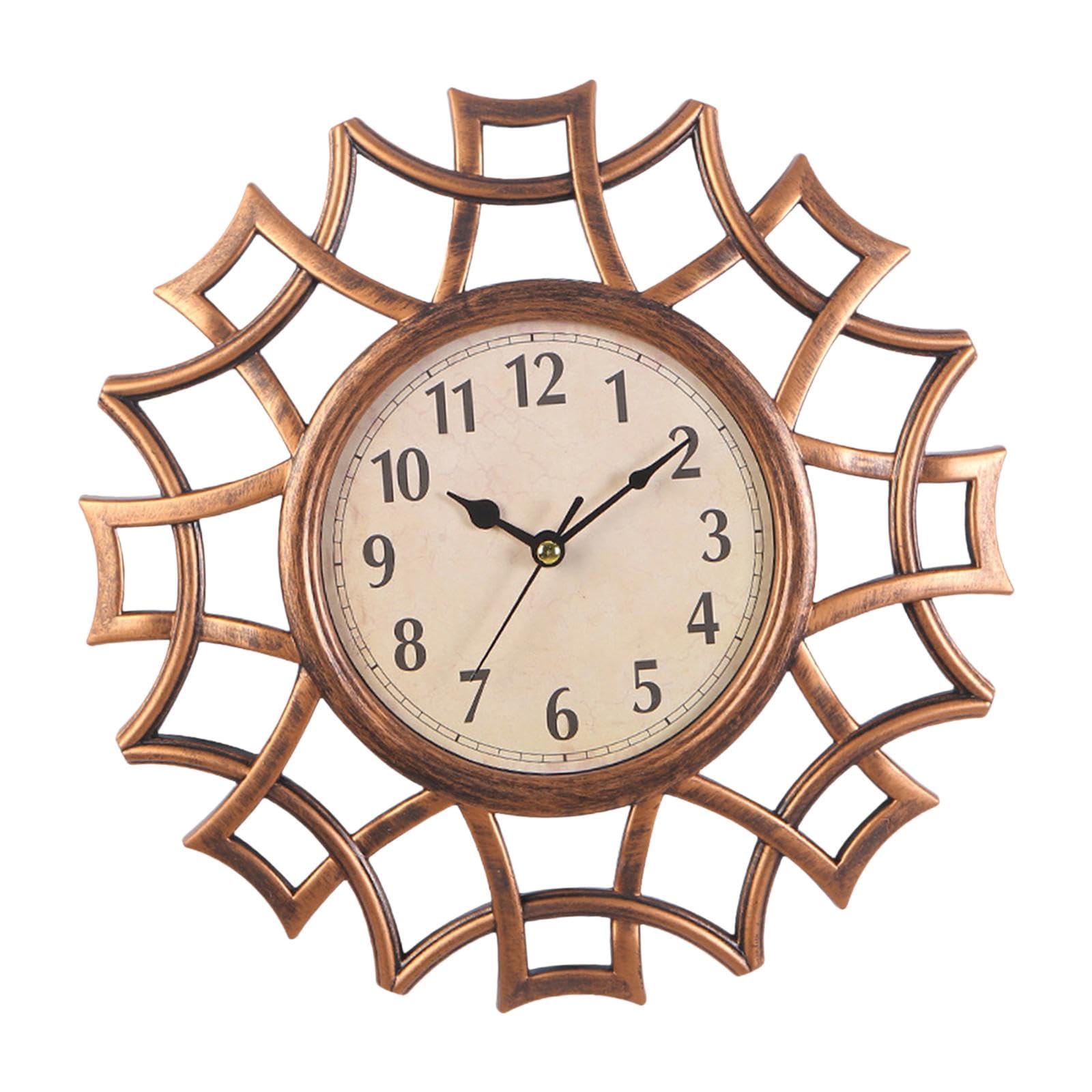 Horloge décorative vintage ronde cadre PP cuivre finitions haut de gamme