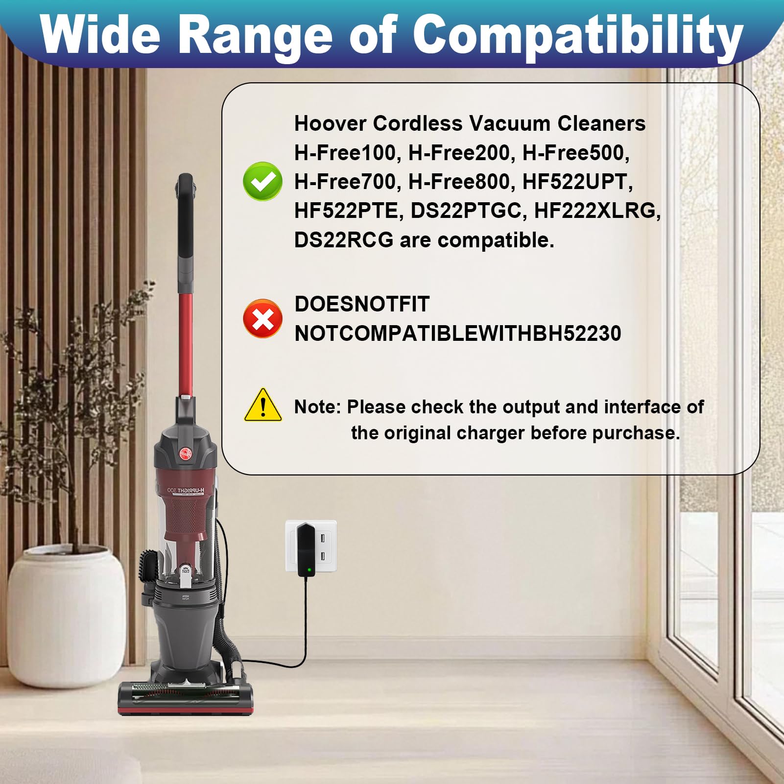 26V 500mA Ładowarka do Hoover H-Free 100 200 300 500 700 800, adapter do odkurzacza HF122RH