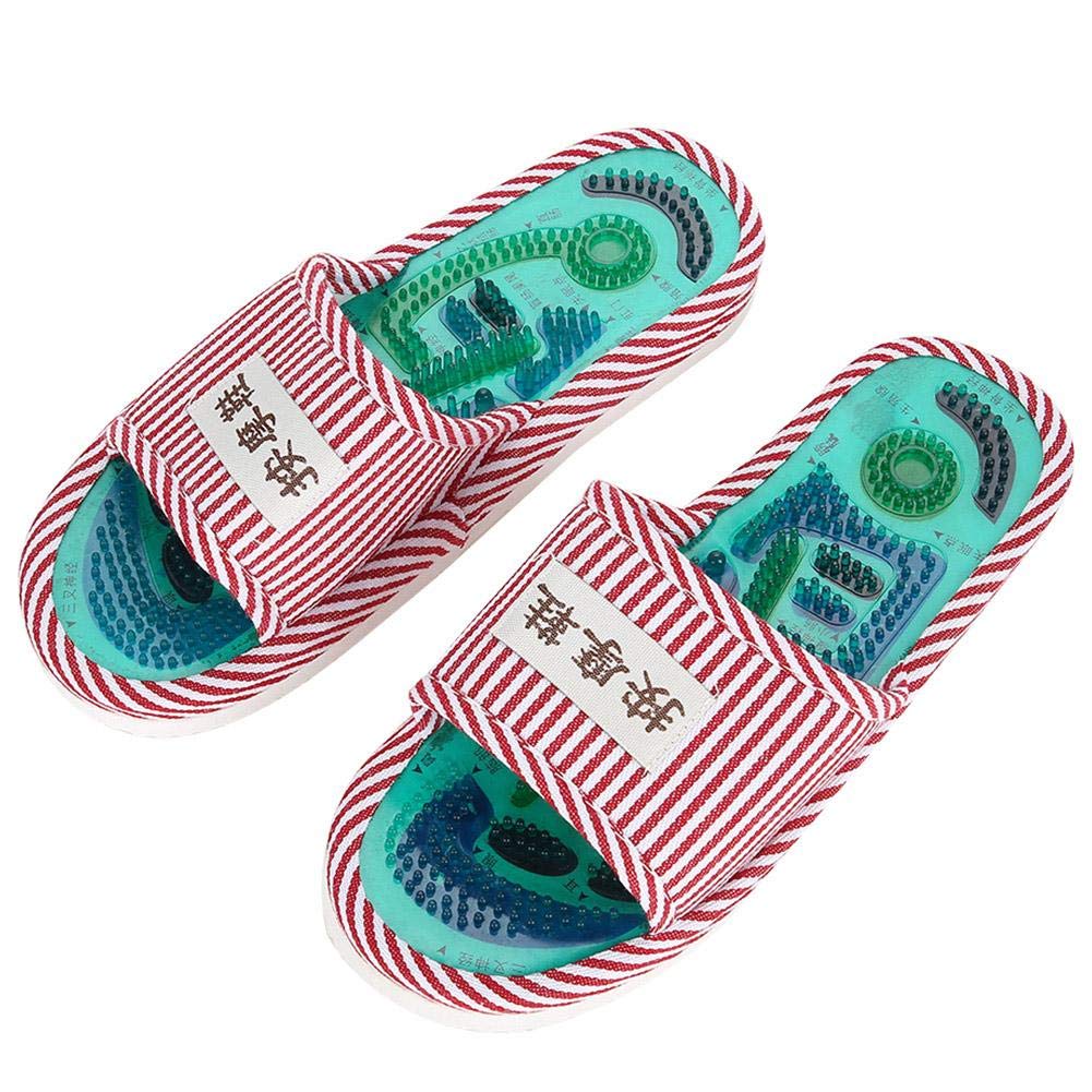 Folanda Acupressure Massage Slippers, Reflexology Massage Shoes Sandals for Foot Acupoint Shiatsu Massage, Deep Tissue Acupressure Foot Massage Slippers, Stress Relief(Female)