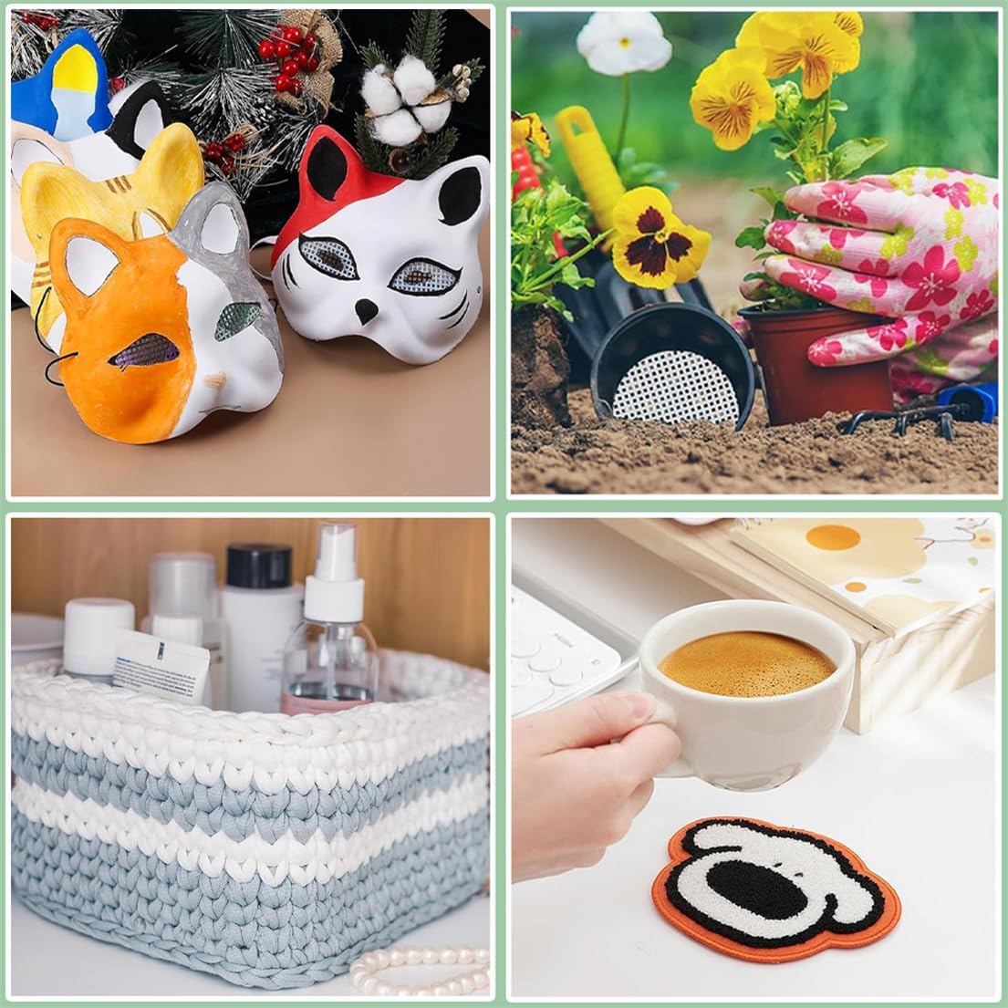 Plastic Mesh Canvas Sheets 7 Count 10.5 x 13.5 Inch Plastic Mesh Sheet Eye Mesh Plastic Cross Stitch Canvas for Embroidery Knit Crochet Projects DIY Crafts (4Pcs)