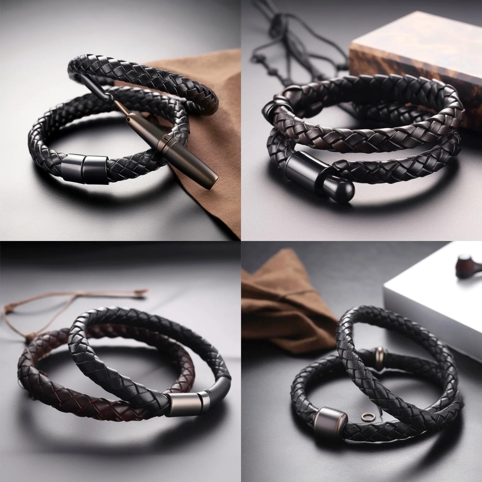 Cavo intrecciato in pelle PU 2M
