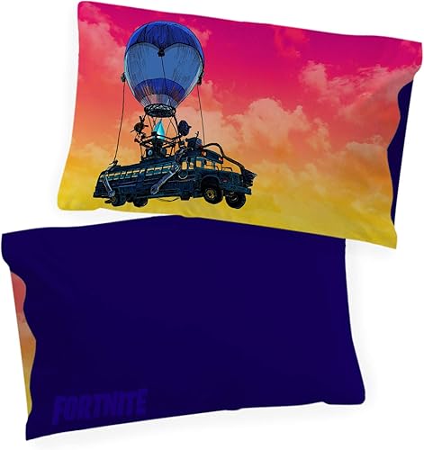Miniatura 3 de Jay Franco Fortnite - 1 funda de almohada reversible individual de la pantalla de carga de autobús de Fortnite, ropa de cama supersuave de doble cara