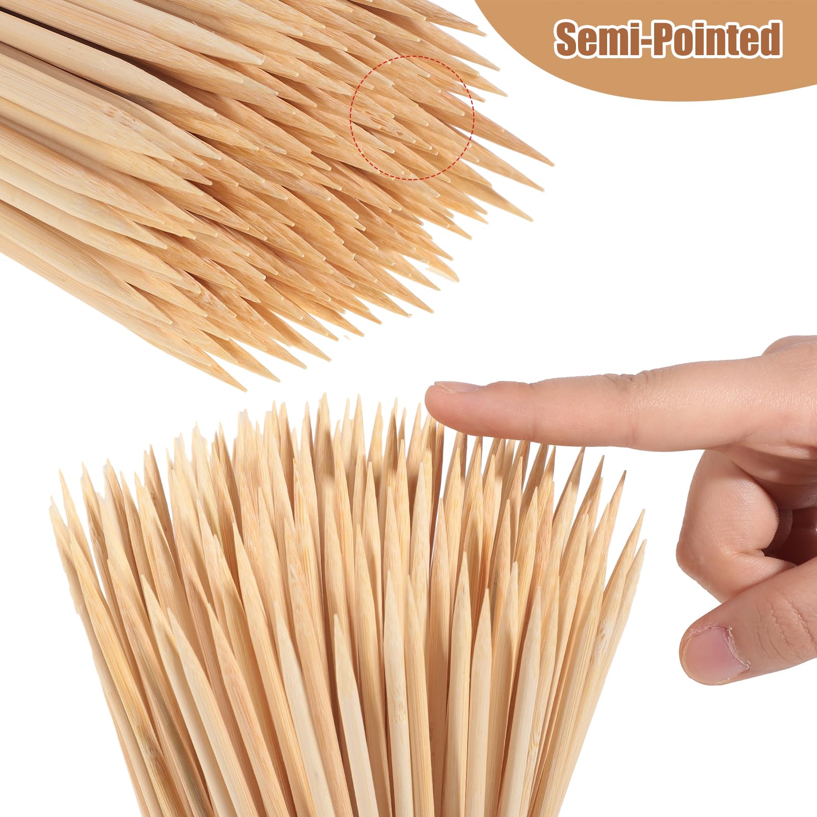 300 spiedini in bambù da 40,6 cm, spessi 4 mm, per marshmallow, barbecue, smores, marshmallow, cioccolato, fontana, piante, paletti e creazioni artigianali